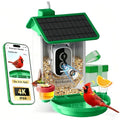 Bird Feeder with Camera, Upgraded Model, 4K UHD AI Bird Camera, Instant Arrival Alerts, Solar Powered, 5200mAh Rechargeable Battery, IP66 Waterproof Outdoor, Gift for Bird Lovers, Green - color: Green