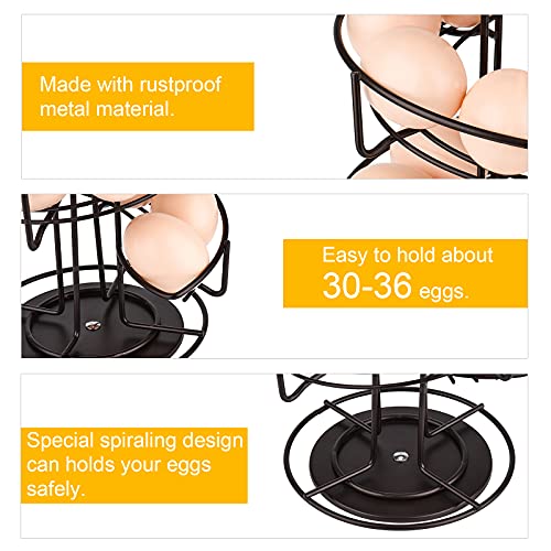 Toplife Spiral Design Metal Egg Skelter Dispenser Rack, Storage Display Rack, Brown - color: Brown