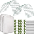 Woanger 2 Set Garden Netting Kit for Raised Beds Ultra Fine Mesh Netting with 100 Hoops 72 Clips 80 Connectors for Garden Row Cover Vegetable Flowers Protection Barrier Plant Covers(10 x 33 ft) - size: 10 x 33 ft