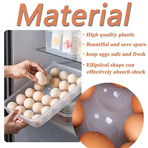 Anyumocz 2 Pack Covered Egg Holder,Clear Egg Holder Storage Container,Stackable Plastic Refrigerator Egg Trays for Deviled Egg,Protect and Keep Fresh(48 Eggs) - style: 1-Layer 48eggs