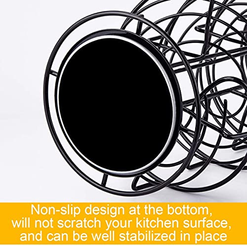 Toplife Spiral Design Metal Egg Skelter Dispenser Rack, Storage Display Rack, Black - color: Black