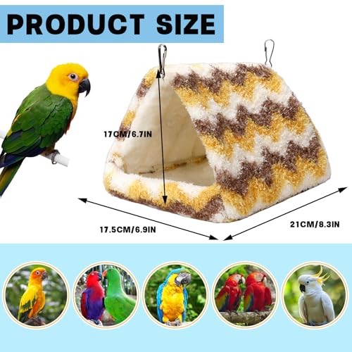 PETKNOWS 2 Pack Bird Nest House, Hanging Hammock Fluffy Parrots Bird Bed | Plush Fabric Material, Cage Bird Hammock, Winter Warm Hanging Bed, 2 Pack Soft Birds Nest For Parrot Cockatiels ﻿ - color: Yellow Green