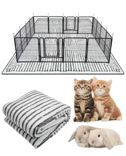 BNOSDM 91" X 63" Washable Bunny Cage Liners Large Rug for Rabbits Large Non Slip Pad for Bunnies Resuable Rabbit Liner for Chinchillas Cats Guinea Pigs Ferrets Dogs - size: 91" X 63"