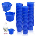 Rainmae 50 Pcs Cage Cups Birds Hanging Feeders Chicken Water Cups Bird Food Bowl 8 oz Plastic Bird Water Dispenser for Small Coop Parrot Parakeet Pet Poultry Pigeon Gamefowl Seed Bowl Supplies (Blue)
