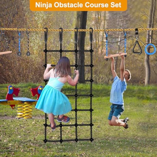 Climbing Cargo Net for Kids Outdoor 30" x 75" Heavy-Duty No Knots Climbing Net for Swing Set, Treehouse, Playground, Ninja Lines, Ninja Obstacle Course Rope Net for Climbing - 1000 LB Capacity - color: Black - 30" X 75"
