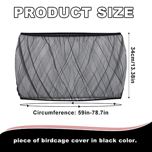 Bird Cage Seed Catcher, Bird Cage Mesh Guard Netting, Birdcage Seed Guard Skirt, Parakeet Cage Skirt for Round Square Cages (Black, XL) - color: Black