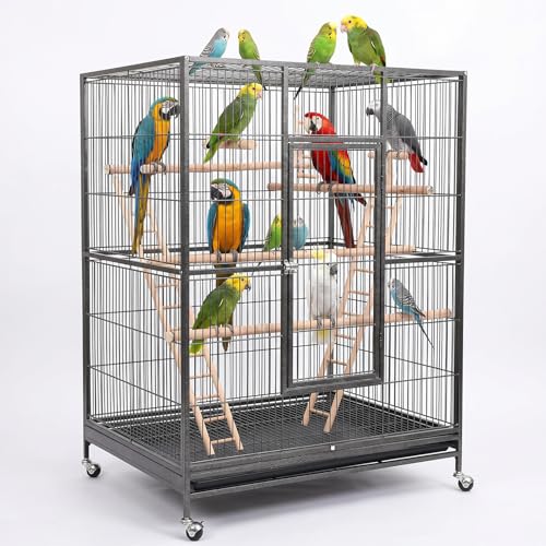 3 Pcs Bird Ladder, Wooden Bird Cage Ladder Bird-Ladder for Cage Climbing Ladders for Parakeets Parrots Cockatoo(4, 6, 8 Steps)