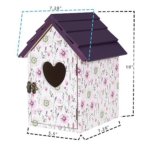 ARTAWEIN Flowering shrubs Bird House Attract Bird as Nesting spot Elegant Garden Decor Nesting Boxes for Birds Solid Wood Garden Bird House | Decoratvie Birdhouse for Kid's Play or Home Decoration
