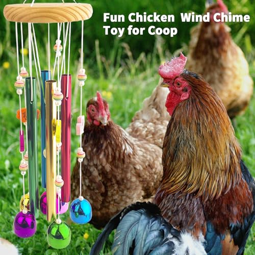 Chicken Toys for Coop, Chicken Wind Chime Enrichment Toys, Hanging Chick Peck Toy with Colorful Bells, Home Garden Musical Coop Accessories, Coops Toy for Hens Chicks Poultry Birds Parrots - style: A