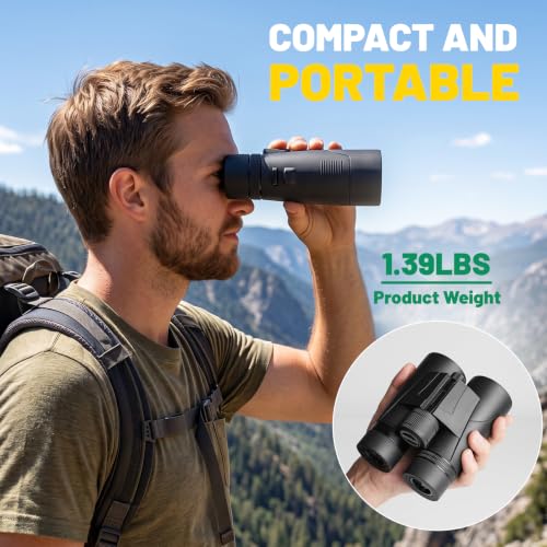 8x32 Binoculars for Adults High Powered with Phone Adapter | Large View Binoculars with Clear Low Light Vision BAK4 Prism FMC Lens Compact Binocular for Bird Watching Cruise Travel