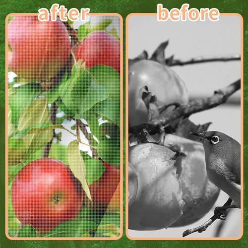 1Pack 13x13ft Large Fruit Tree Netting with Zipper and Drawstring – Anti-Insect, Anti-Bird Protection for Apple, Peach, Cherry Trees and Vegetables – Ideal for Home Gardens,Small Organic Farms - size: 13.1 X13.1ft