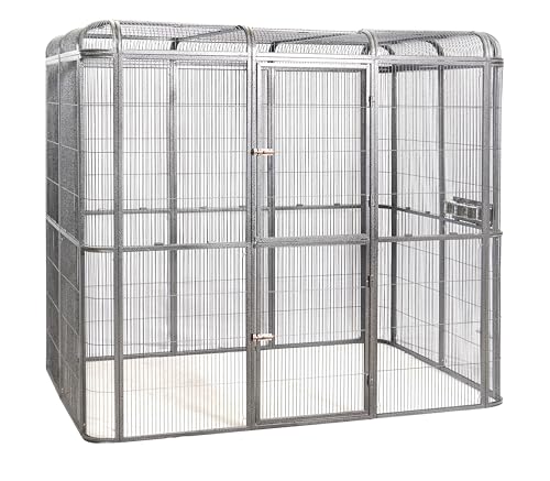 SENY Heavy Duty Walk-in Bird Aviary Cage, Metal, Expandable, 79x86x62 Inches, for Parrots, Macaws, Cockatoos, Reptiles, Dogs (Wire Size: 0.14", 86" L x 62" W x 79" H)