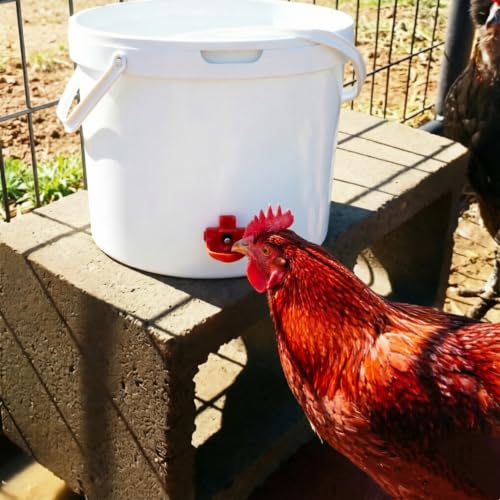 10Pack Horizontal Chicken Waterer Nipples with Cups-Poultry Watering System | Leakproof Automatic Nipples Drinker for Chickens,Turkeys, Parrot,Peafowl, and Other Poultry