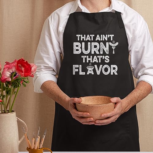 SANDJEST Funny Mens Aprons with Pockets for BBQ Grilling Cooking Grandpa Husband Apron for Birthday Christmas Father's Day - color: Cooking Lover