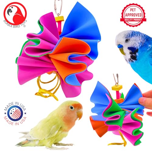 Bonka Bird Toys 1438 Foamy Crush 6" x 6" Foam and Paper Chew Toy for Cockatiels Parakeets Parrotlets and Small Birds Cage Entertainment