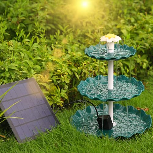 AISITIN 3.5W Solar Fountain with 3 Tiered Bird Bath, DIY Solar Water Pump | 2026 Detachable Solar Powered Fountain Pump for Bird Bath, Garden, Fish Tank and Outdoor Bird Feeder