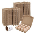 30 Pack Vintage Egg Cartons - Natural Pulp, Holds Twelve 12 Count Chicken Eggs, Sturdy Design Made from Recycled Cardboard