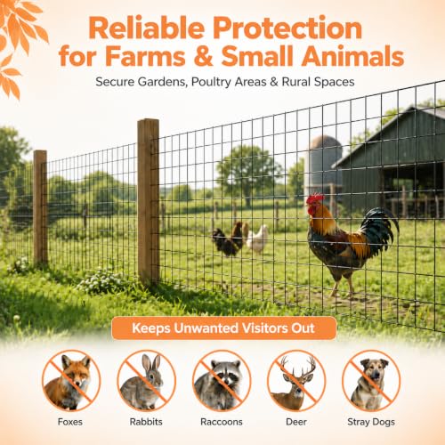Welded Wire Fence Roll 16GA Black Coated Steel Wire Mesh, Heavy Duty Garden Fencing for Dog Fence, Poultry Enclosure, Vegetable Garden & Flower Border (36 in x 99 ft) - size: 36 in x 99 ft