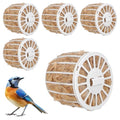 Abaodam Bird Nesting Material with Basket Plastic Jute Nesting Supplies for Canary Parakeet Finch Cockatiel White 5 Pack for Birdhouses Garden Porch Decor