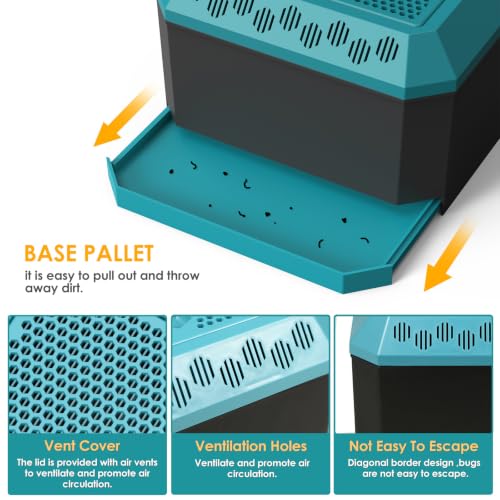 Multi Purpose Insect Habitat for Crickets, Dubia Cockroaches, breadworms, and Silkworms, with Ventilation and Breathability