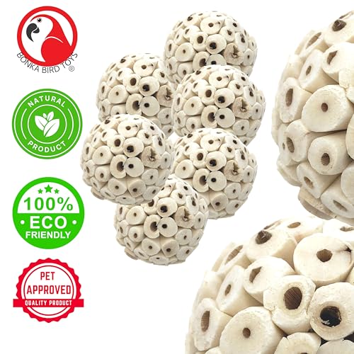 Bonka Bird Toys 2117 Pk6 Sola Atta Balls Foot Talon Craft Part Parrot Bird Toys Conure Parakeet Cockatiel - color: Pk-6 Sola Atta Balls