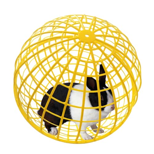 3 PCS 19.6" Movable Ball-Shaped Animals & Poultry Cages,Pet Safe Walking Net, Farm Courtyard Outdoor Accessible Rolling Rabbit Duck Hutch Chicken Coop,Preventing Dog Bites Trampled by Horse - color: Yellow(3 PCS)