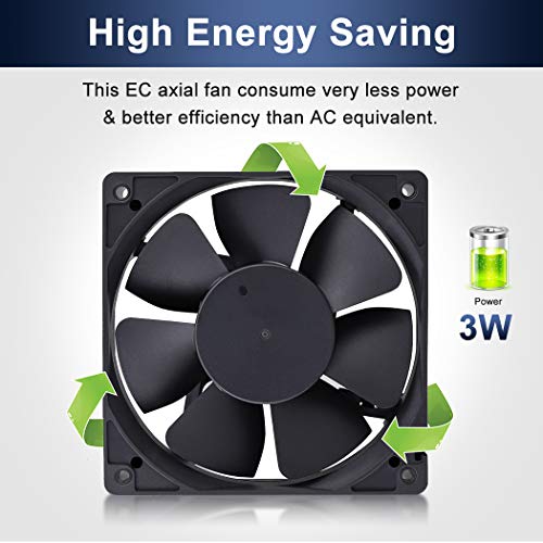 Wathai EC 120mm x 25mm AC Axial Small Exhaust Fan 110V 120V Dual Ball | 4 Inch ventilation Fan 110V - 240V Axial 1225 120v AC 120mm x 25mm Low Speed for DIY Cooling Ventilation Exhaust Projects - style: 120x25mm