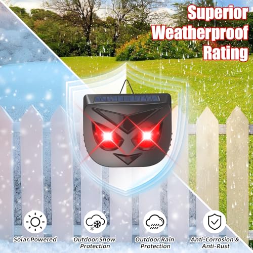 Solar Nocturnal Animal Repeller Outdoor Coyote Deterrent Predator Eyes Animal Deterrent Predator Lights for Chicken Coop, Raccoon, Deer, Skunk, Fox Out of Yard Garden Patio, 4 Pack