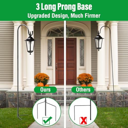GOFORWILD 2 Pack 33 Inch Metal Shepherd Hooks for Bird Feeder Outdoor | Heavy Duty Bird Feeder Hanger with 3 Prongs Base, for Hanging Lantern, Hummingbird Feeder, Plant Hanger, Wind Chime - size: 33 Inch