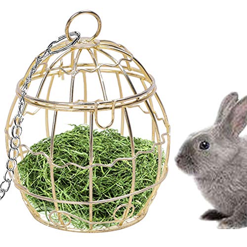 La La Pet® 2 Pack Rabbit Hay Feeder Hanging Guinea Pig Hay Feeder for Cage Bird Parrot Foraging Toys Bunny Grass Manger Holder Rack Feeding Dispenser for Small Animals Chinchilla