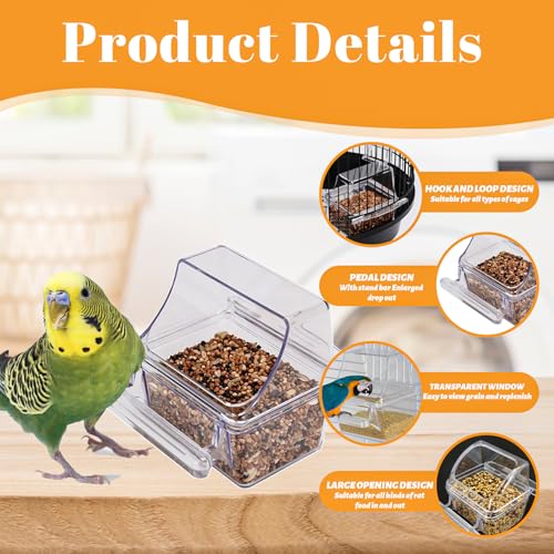 4 Pcs Bird Feeder Water Dispenser, Bird Feeder and Drinker Set, Automatic Bird Feeder for Cage, Hanging Bird Food Bowl, Bird Cage Accessories for Hamsters,Pigeons,Parrot - size: 4pcs
