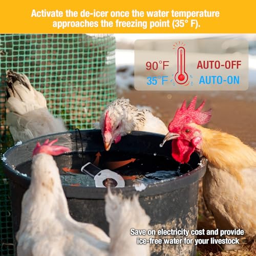 150W Chicken Water Heater,Submersible Bucket Heater Deicer for Poultry | Prevents frozen water in winter,Freeze-Proof Poultry Waterer,for Bird Bath,Chicken Waterer,Cat Waterer, Dog Waterer - size: 150Watt