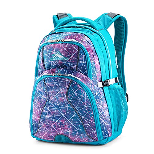 High Sierra Swerve Laptop Backpack, Sequin Facets/Bluebird/White, One Size - color: Sequin Facets/Bluebird/White