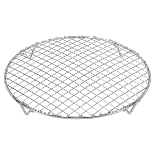 uxcell Round Cooking Rack 8.9 Inch Dia Stainless Steel Wire Cooling Steamer Rack for Baking Canning Cooking Roasting Cooling Grilling Drying, Silver - size: 8.9 Inch