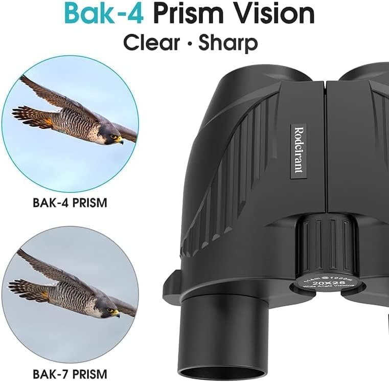 20X25 Compact Binoculars for Adults,Large Eyepiece Waterproof Binocular,Easy Focus Small Binoculars for Bird Watching,Hiking and Concert,Black