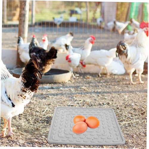 Toyvian 2pcs Chicken Nesting Pads Soft Reusable Laying Mats Washable Chicken Bedding Liners for Coop and Nest Box Grey for Clean Eggs