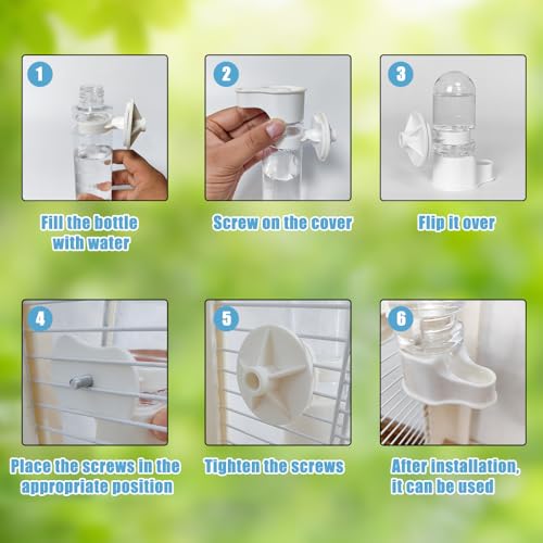 Automatic Pet Bird Water Feeder, Bird Water Dispenser for Cage, Bird Cage Suspended Automatic Water Dispenser, Bird Feeders for Parakeet Budgie Cockatiel Lovebirds Canary Finch (70ml) - size: 70ml