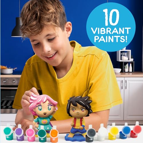 Made By Me Build & Paint Your Own Wooden Toys, DIY Wood Craft Kit, Easy to Assemble, Anime Figurines - style: Japanese