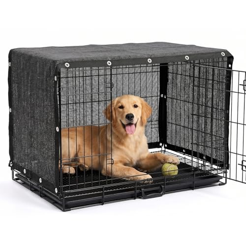 Amgo 6' x 14' Black Dog Kennel Shade Cover, 90% UV Block Shade Cloth, Mesh Tarp with Grommets for Dog Playpen, Dog Pen, Dog Run, Dog Crate, Fence Privacy Screen (We Make Custom Size) - color: Black, size: 0 6' x 1 4' Standard Size