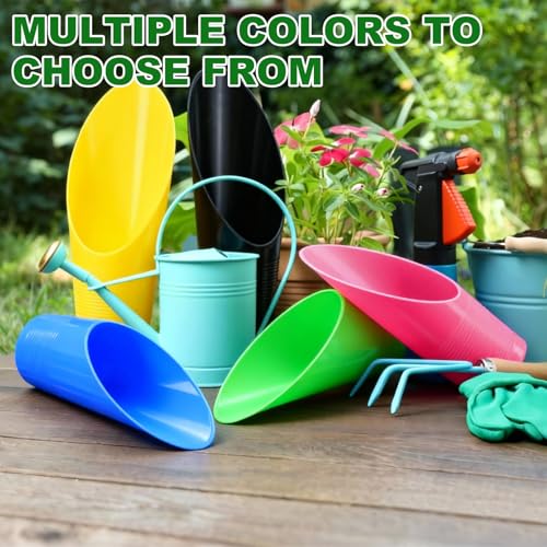 M METERXITY 6-Pack Bonsai Soil Scoops, Plastic Garden Soil Scoops Bucket Shovel Potting Scoopers for Transplanting/Flower Planting/Plant Succulent, Colorful Small Gardening Tools [Black] - color: Black