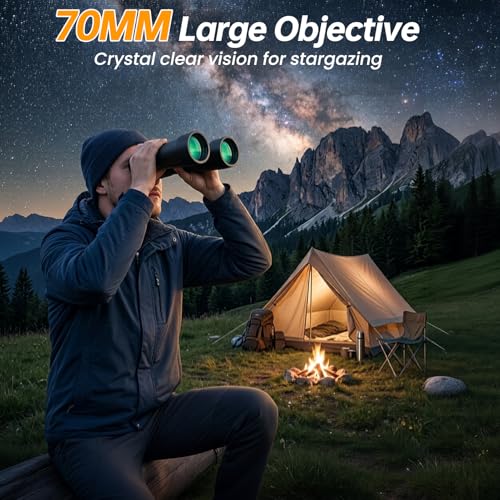 Aurosports 20x70 Binoculars for Adults with 70mm Large Objective Lens | High Powered, Enhanced Low-Light Performance, BAK4 Prism FMC HD Optics, Bird Watching, Cruise Ships, Hunting - size: 20x70