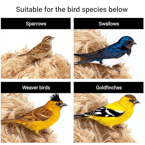 Natural Bird Nesting Materials, 4 Kinds Mixed Fibers (Jute, Hemp, Cotton, Grass), Professional Ratio Safe Nesting Pads for Budgies, Parrots, Finches, Canaries & Other Small Birds (100g/3.5oz) - style: 100g Natural Bird Nesting Materials