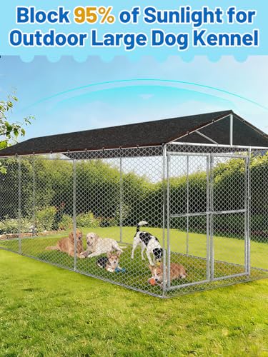 MEWTOGO 95% High Density Dog Kennel Shade Cover - 10x20ft Mesh Shade Cloth | Anti-Tear, Easy Setup, Provides Perfect Shade, for Garden Outdoor Patio Greenhouse Balcony Chicken Coop Pet Crate - size: 10x20ft