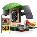Smart Bird Feeder with Camera, 3K HD Live Stream, AI Species Identification, Solar Powered, Instant Motion Alerts, IP65 Weatherproof Outdoor Gifts for Bird Lovers, Green - color: Green-3K