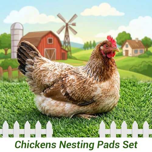 12Pack Chicken Nesting Box Pads for Chicken Coop 12"x12" Reusable Nesting Box Liners Pads WashableChicken Laying Pad Reusable Nest Boxes Pad for Hen Coop Egg Duck Chicks Goose Pet Lawn Indoor Outdoor