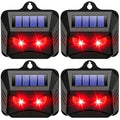 4Pack Upgraded Solar Predator Eyes Animal Repellent Outdoor Red LED Predator Light Deterrent for Deer, Coyote, Fox, Raccoon, Skunk, Night Sentry for Chicken Coop, Garden, Yard & Farm Protection
