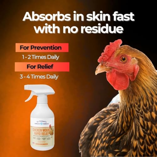 Dr. Orchard's Chicken Wound Spray for Chickens & Birds, Healing Aid and Skin Repair for Chicken Wounds, Pecking Injuries, Bumblefoot, Vent Prolapses, and More. 12 Ounces