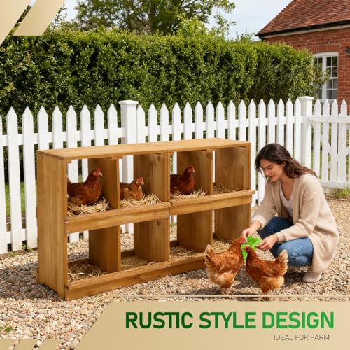 Outvita Nesting Boxes for Chickens 8 Compartments, Wood Chicken Nesting Box Wall Mount, Versatile Use Nest Box for Chicken Coop, Easy to Assemble for Chickens, Hens, Ducks - color: 8 Compartments