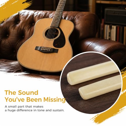 Miwayer 2 Pack 6 String YMH Acoustic Guitar Unbleached Bone Saddle, Guitar Bridge Saddles, Cut from Whole Bones, 75x3x9.7mm - color: 6 String YMH Guitar Saddle 75mm 2 Pack