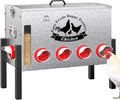 16-Gal Metal Automatic Chicken Feeder with 10 Feeding Ports | 88LB Capacity, Anti-Waste Design, Rust-Proof Alloy Steel, Clear Viewing Window, 3-Level Legs for Outdoor Chicken Coops - size: 16GAL-88LB